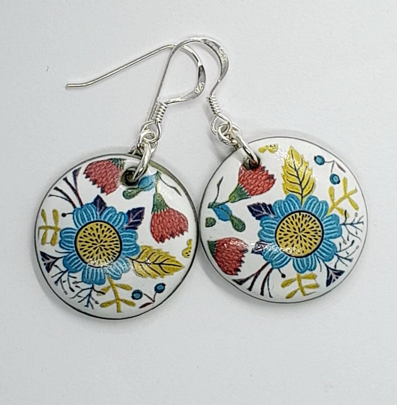 flower earrings, boho jewelry. handmade in wales, etsy handmade