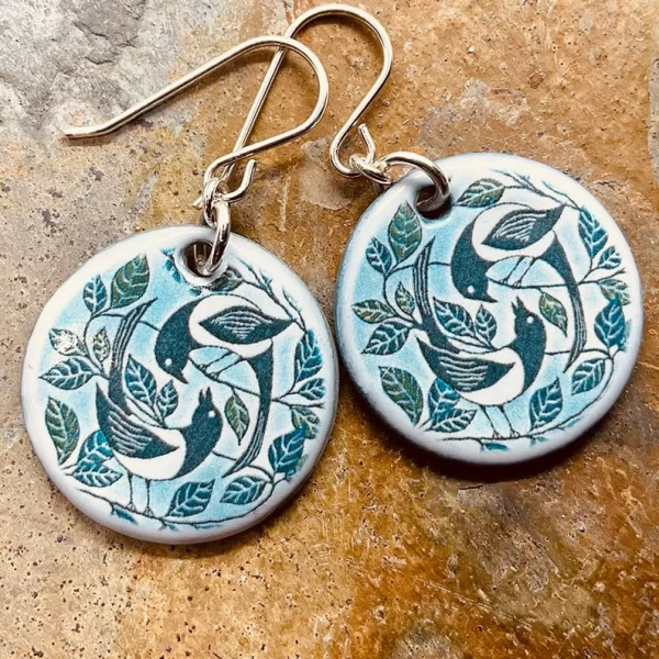 ceramic earrings, made in wales, handmade